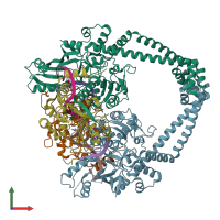PDB entry 4z2d coloured by chain, front view.