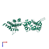 PDB entry 4z30 coloured by chain, top view.