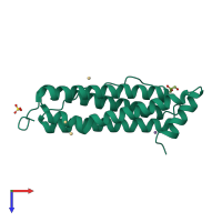PDB entry 4z3b coloured by chain, top view.