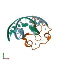 PDB entry 4z3c coloured by chain, front view.