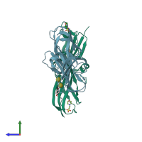 PDB entry 4z3g coloured by chain, side view.