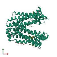 PDB entry 4z3n coloured by chain, front view.