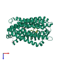 PDB entry 4z3n coloured by chain, top view.