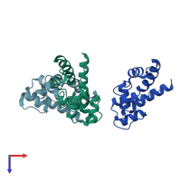 PDB entry 4z45 coloured by chain, top view.