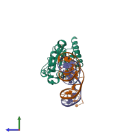 PDB entry 4z47 coloured by chain, side view.