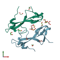PDB entry 4z4a coloured by chain, front view.