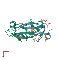 PDB entry 4z4a coloured by chain, top view.