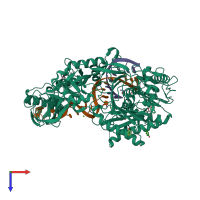 PDB entry 4z4d coloured by chain, top view.