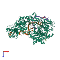 PDB entry 4z4f coloured by chain, top view.