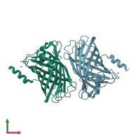 PDB entry 4z4k coloured by chain, front view.