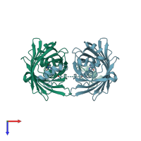 PDB entry 4z4m coloured by chain, top view.
