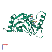 PDB entry 4z4p coloured by chain, top view.