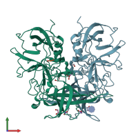 PDB entry 4z4v coloured by chain, front view.