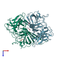 PDB entry 4z4v coloured by chain, top view.