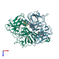 PDB entry 4z4z coloured by chain, top view.