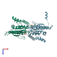 PDB entry 4z54 coloured by chain, top view.