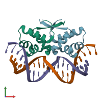 PDB entry 4z5c coloured by chain, front view.
