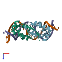 PDB entry 4z5c coloured by chain, top view.