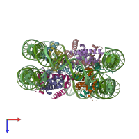 PDB entry 4z5t coloured by chain, top view.