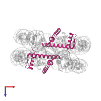 Histone H2B 1.1 in PDB entry 4z66, assembly 1, top view.