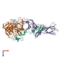 PDB entry 4z6a coloured by chain, top view.