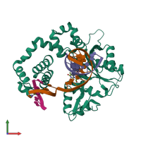 PDB entry 4z6d coloured by chain, front view.