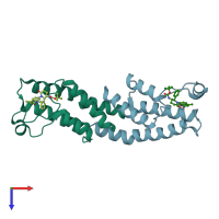 PDB entry 4z6i coloured by chain, top view.