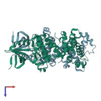 PDB entry 4z7g coloured by chain, top view.