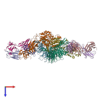 PDB entry 4z7o coloured by chain, top view.