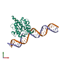 PDB entry 4z7z coloured by chain, front view.