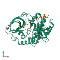 PDB entry 4z83 coloured by chain, front view.