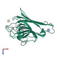 PDB entry 4z8b coloured by chain, top view.