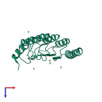 PDB entry 4z8g coloured by chain, top view.