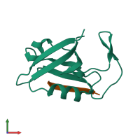 PDB entry 4z8j coloured by chain, front view.