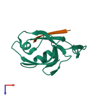 PDB entry 4z8j coloured by chain, top view.
