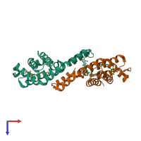 PDB entry 4z8k coloured by chain, top view.