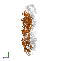 C-phycocyanin beta subunit in PDB entry 4z8k, assembly 1, side view.