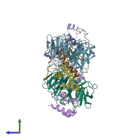 PDB entry 4z8l coloured by chain, side view.