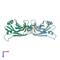 PDB entry 4z8m coloured by chain, top view.