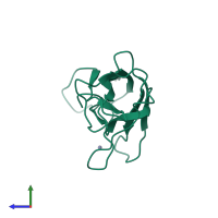 PDB entry 4z8w coloured by chain, side view.