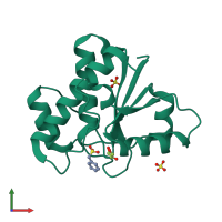 PDB entry 4z9a coloured by chain, front view.