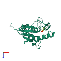 PDB entry 4z9b coloured by chain, top view.