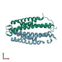 PDB entry 4z9i coloured by chain, front view.