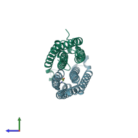 PDB entry 4z9i coloured by chain, side view.