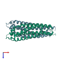 PDB entry 4z9i coloured by chain, top view.