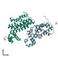 PDB entry 4za6 coloured by chain, front view.