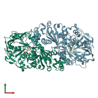 PDB entry 4zad coloured by chain, front view.