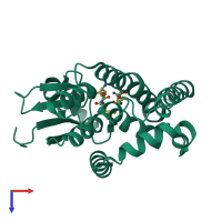 PDB entry 4zb8 coloured by chain, top view.