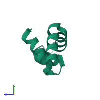 PDB entry 4zc3 coloured by chain, side view.