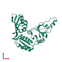 PDB entry 4zck coloured by chain, front view.